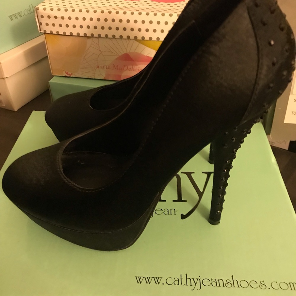 High platform heels.